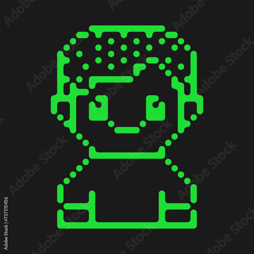 Man clubber cartoon vector illustration. Rave psychedelic 90s style.