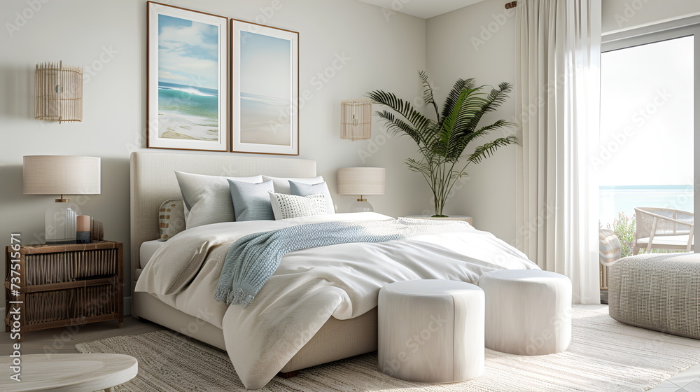 Naklejka premium Beachfront bedroom