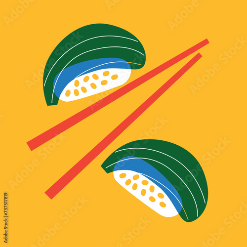 Sushi concept design. Vector illustration 