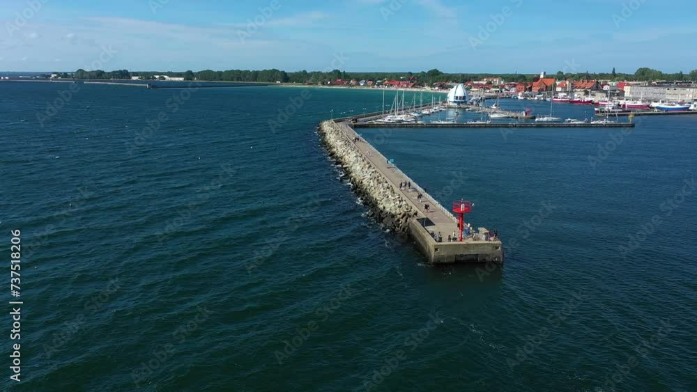 Breakwater Seaport Hel Falochron Port Morski Aerial View Poland