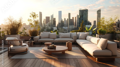 Serene rooftop terrace