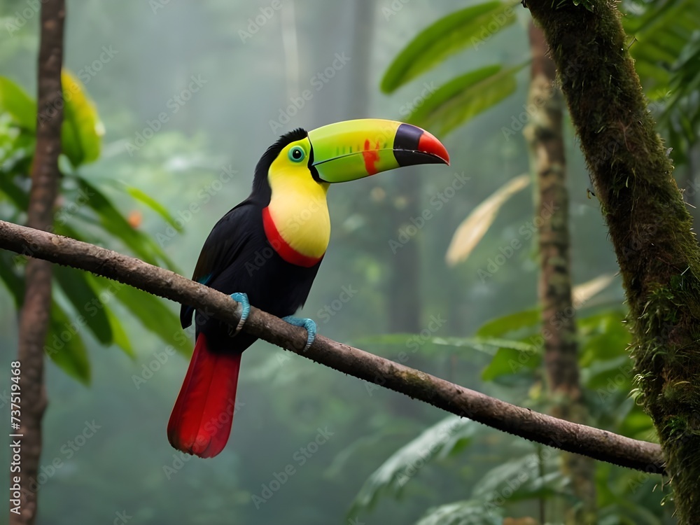 Beautiful bird in nature, blurry background, bird in a tropical garden Beautiful bird in nature, blurry background, bird in a tropical garden