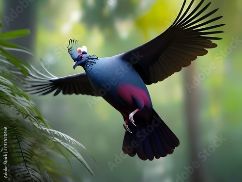 Beautiful bird in nature,  blurry background, bird in a tropical garden photo