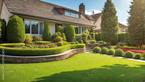 Symbolbild eines perfekten Einfamilienhauses mit Garten