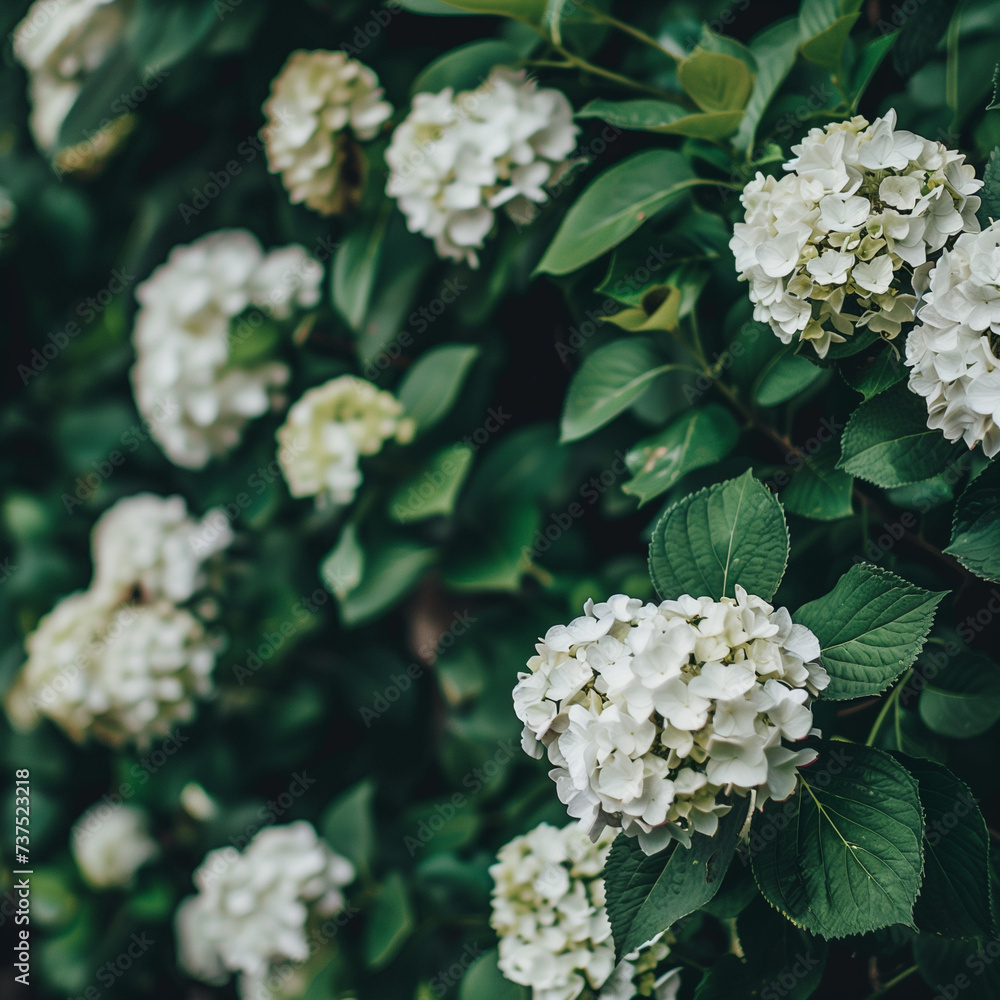 Lush Hydrangea Bush in Full Bloom - High-Resolution Nature Photography Lush Hydrangea Bush in Full Bloom - High-Resolution Nature Photography