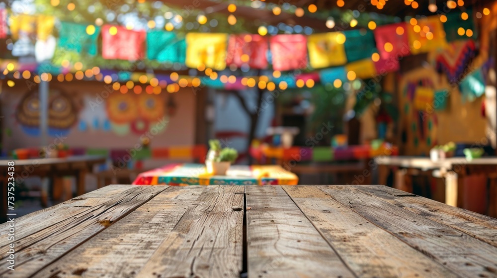 Beautiful bar celebrating May 5th with a table Beautiful bar celebrating May 5th with a table