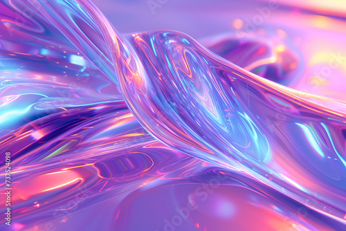Purple gradient liquid holographic background. Soft abstract marble waves 3d smooth texture.