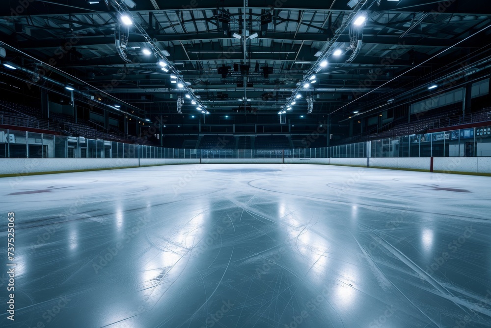Empty field stadium hockey ice rink Empty field stadium hockey ice rink