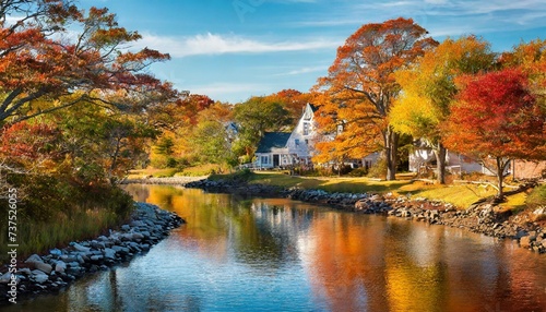 autumn landscape with river and trees provincetown cape cod massachusetts