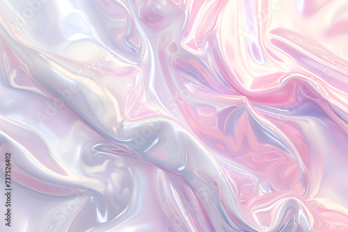 Light pink and beige gradient liquid holographic background. Soft abstract marble waves 3d smooth texture.