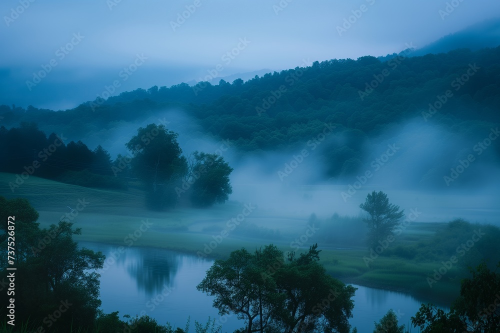 misty morning in the mountains