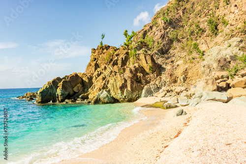 Peaceful beach in Saint Barthélemy (St. Barts, St. Barth) Caribbean