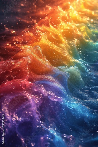 Multicolored splashes of colors on a black background. 3d illustration