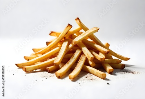 french fries pommes on a white background