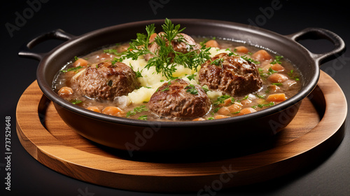 Franconian Leberknödel Suppe - Liver Dumpling Soup Photo photo