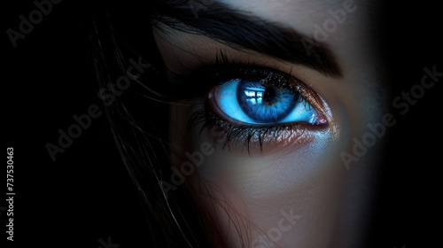 A detailed close-up of a person s blue eye. Ideal for eye care advertisements or medical presentations