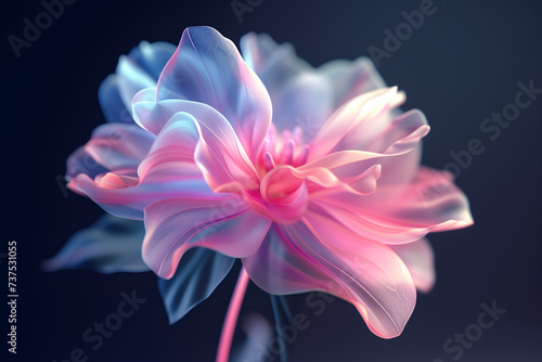 Exotic unusual pink gradient flower close-up on a dark background. Ideal for web  banners  cards and more