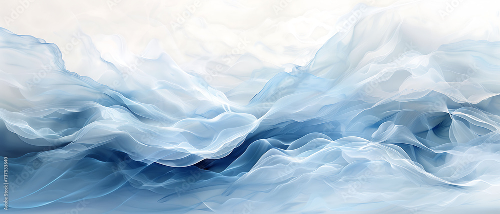 Obraz premium Cobalt Blue Wavy Abstract Background