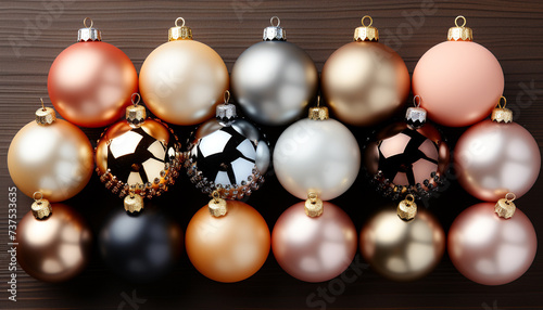 Christmas ornament decoration, shiny gold ball, vibrant colors, illuminated tree generated by AI