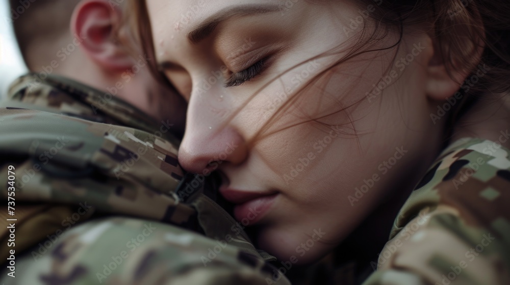 A heartfelt moment captured as a man and woman embrace each other. Perfect for expressing love and affection in various contexts A heartfelt moment captured as a man and woman embrace each other. Perfect for expressing love and affection in various contexts