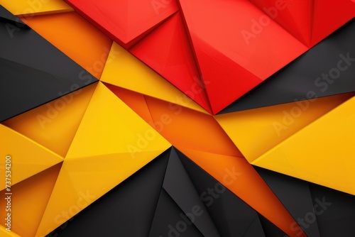 A close-up view of a vibrant red, yellow, and black background. Perfect for adding a pop of color to any design or project