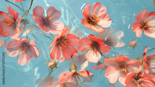 A beautiful bunch of pink flowers floating in a pool. Perfect for adding a touch of elegance and serenity to any design.