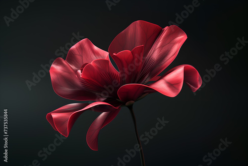 Exotic unusual red flower close-up on a dark background. Ideal for web, banners, cards and more photo