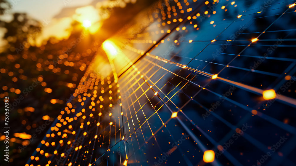 Solar panels reflect sparkling light From the sun. Clean energy and environment. Solar panels reflect sparkling light From the sun. Clean energy and environment.