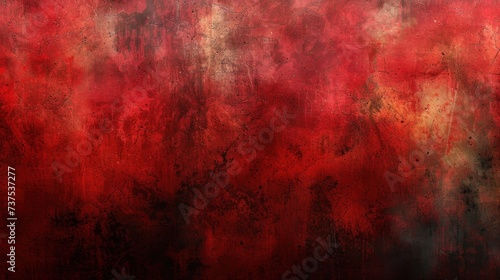 a painting of a red and black background with white and red streaks on the left side of the painting and the right side of the painting on the right side of the wall.