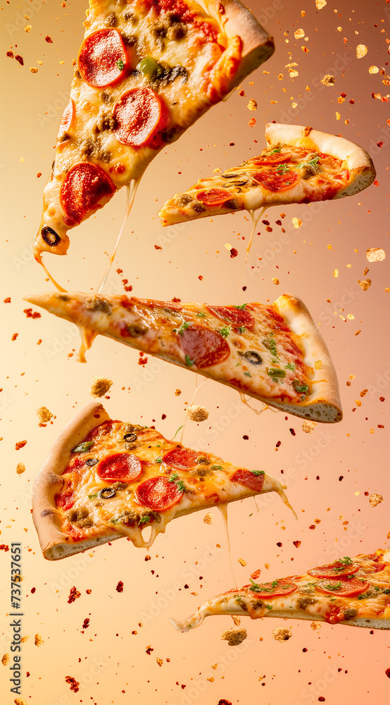 falling pizza on smooth gradient falling pizza on smooth gradient