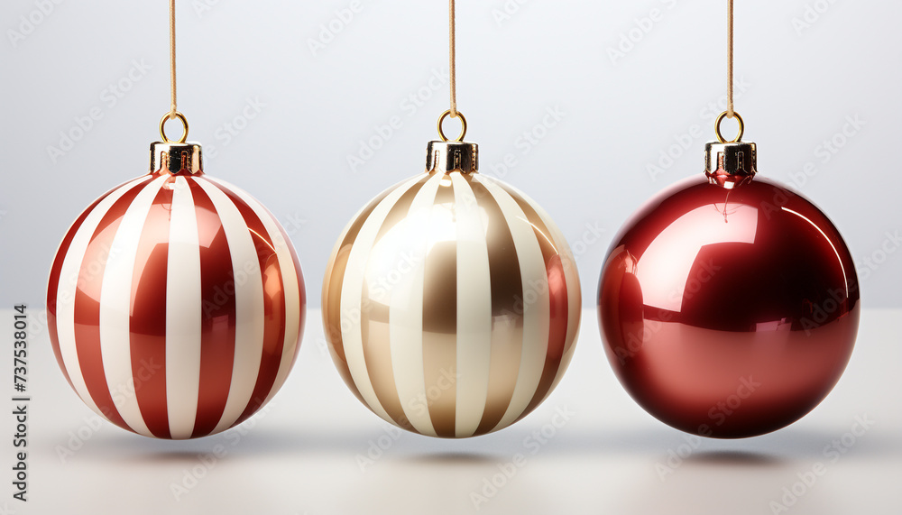 Shiny gold ornament brings joy to winter celebration generated by AI Shiny gold ornament brings joy to winter celebration generated by AI