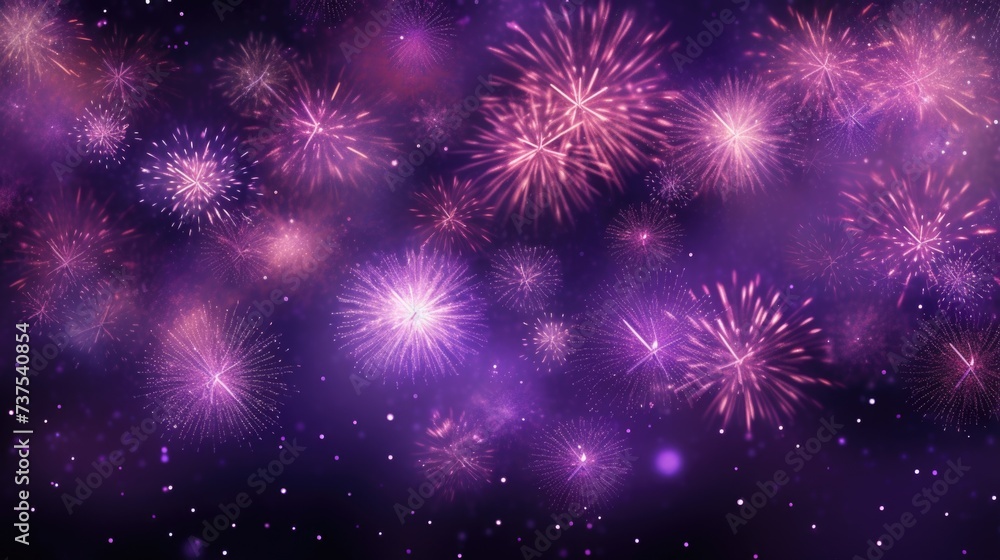 Background of fireworks in Purple color.