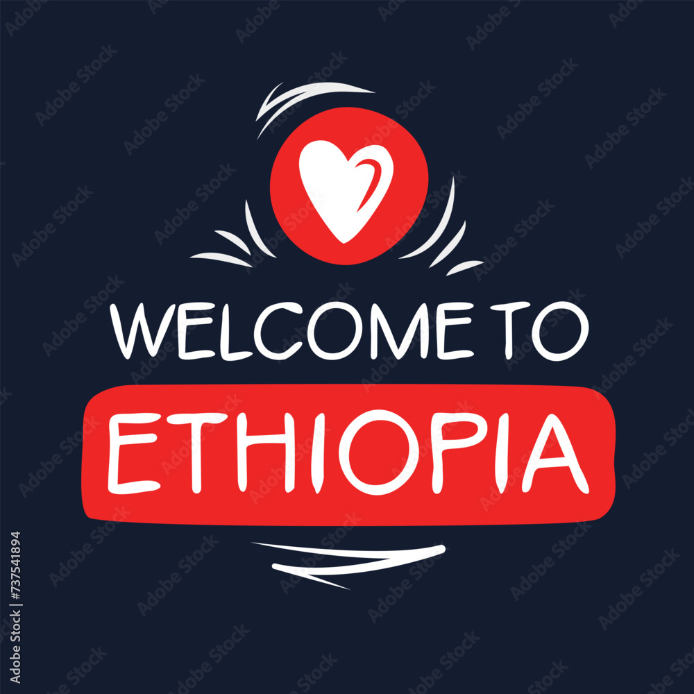 Welcome to Ethiopia, Vector Illustration.