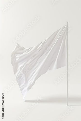 White blank flag template isolated on a white background.