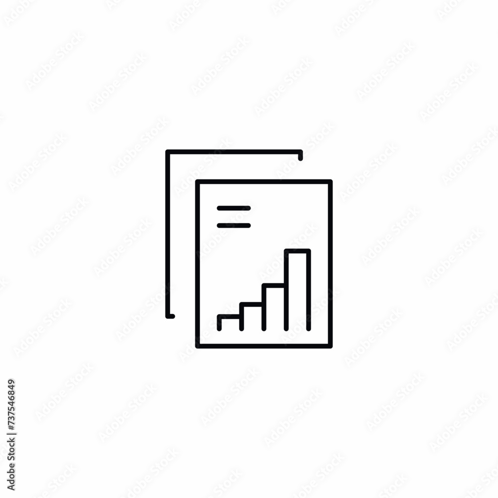 Statistics Document Paper File Chart Vector Icon Sign Symbol Statistics Document Paper File Chart Vector Icon Sign Symbol