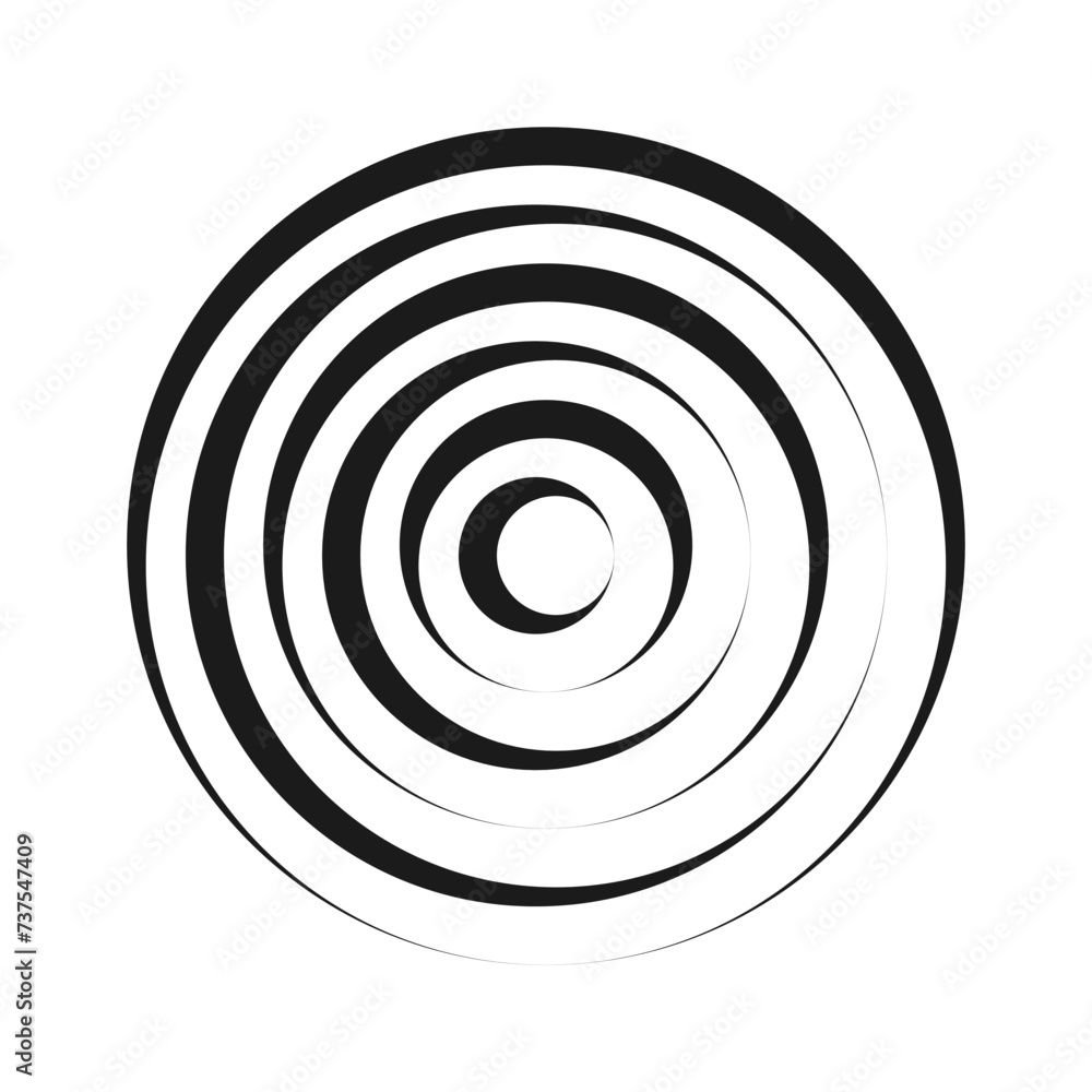 Concentric circles with dynamic irregular lines