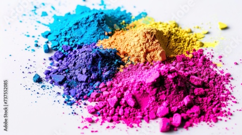 colorful ash of Holi hai day on white background in high resolution