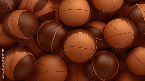 Background with basketballs in Mocha color. © Various Backgrounds