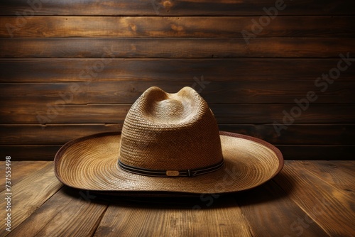 Mexico sombrero cinco de mayo wood background with copy space. Cinco de Mayo holiday celebration