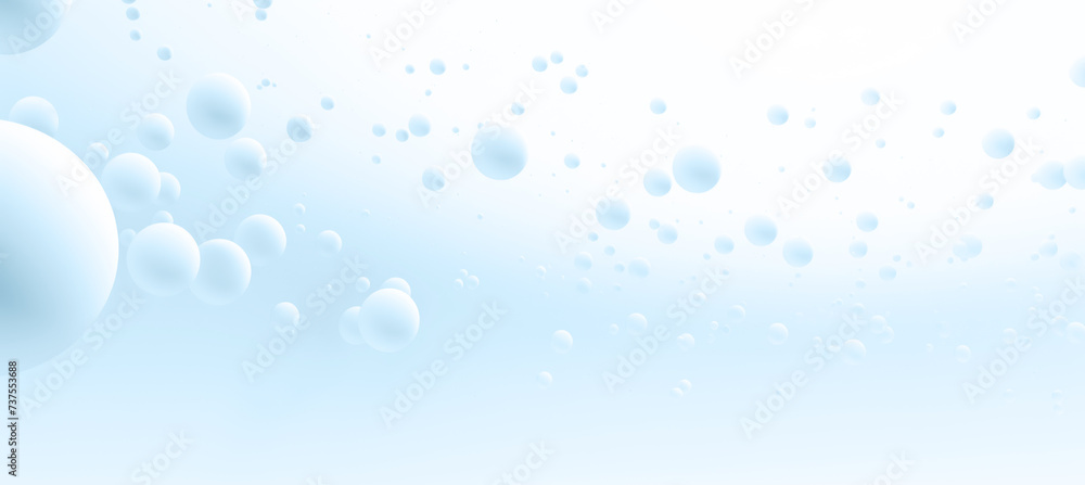 Abstract White 3d Geometric Balls Shape Blue Background Banner