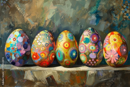 Easter eggs abstract background