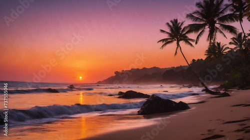 sunset at the beach © annanda