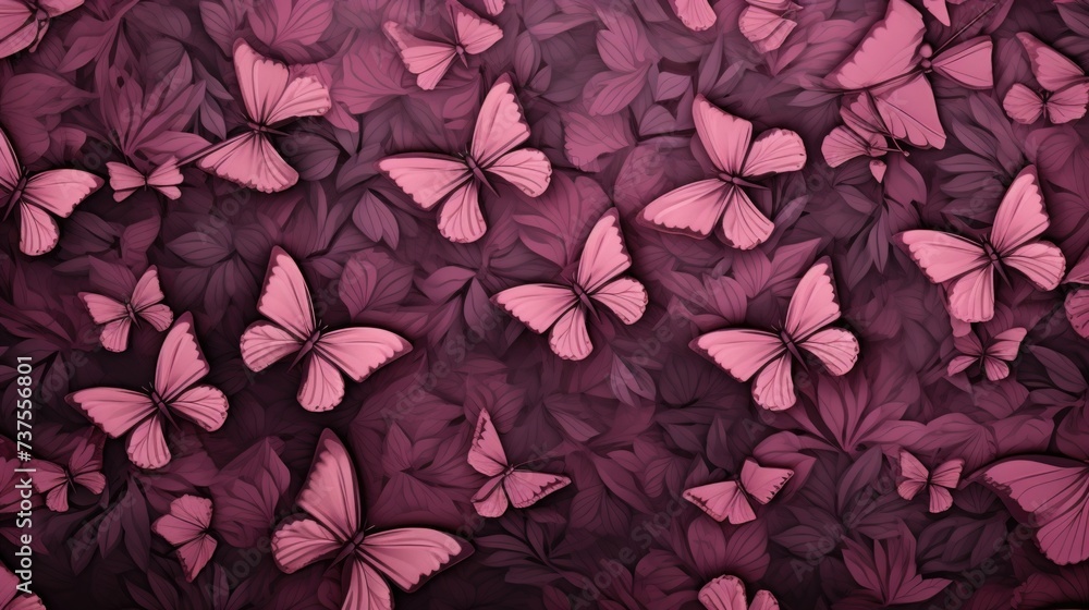 Background with butterflies in Rosewood color Background with butterflies in Rosewood color