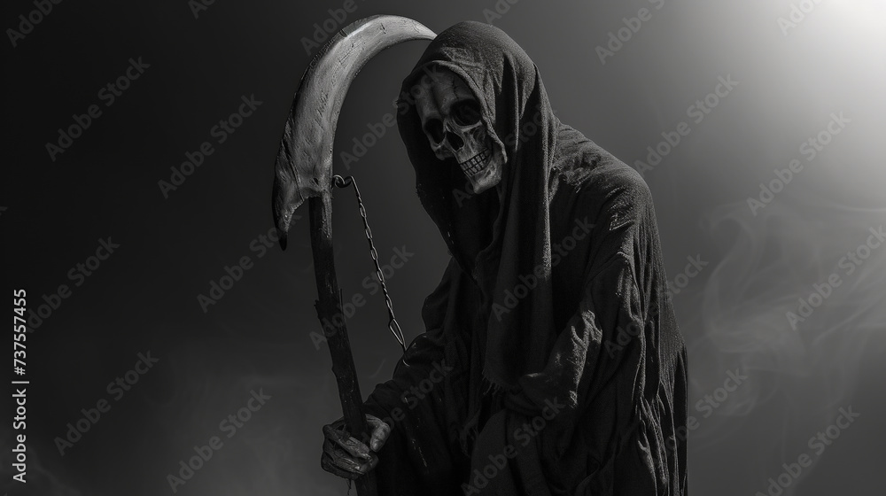 The Reaper: A Grim Harvest. Generative AI - obrazy, fototapety, plakaty 