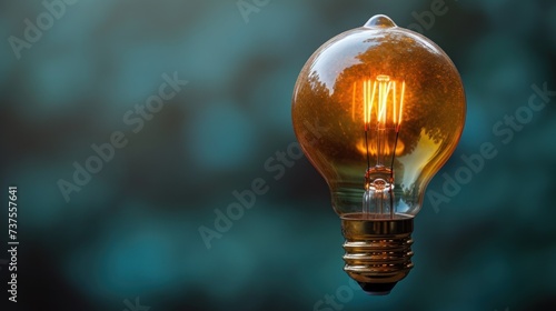 a close up of a light bulb with a blurry image of a tree in the back ground behind it.