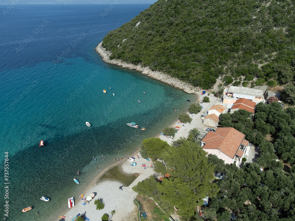 Beautiful Divna beach on Peljesac peninsula in southern Croatia