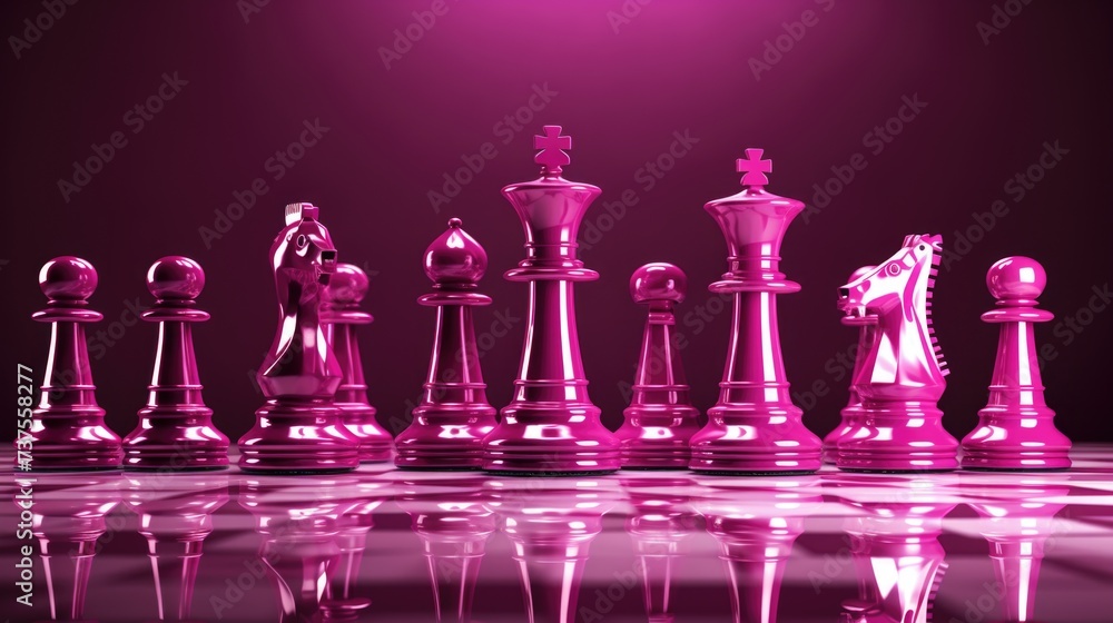 Background with chess pieces in Magenta color Background with chess pieces in Magenta color