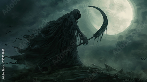 The Reaper: A Grim Harvest. Generative AI © Sascha