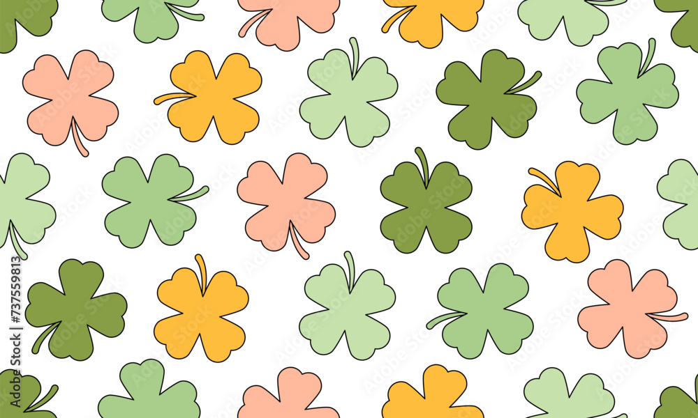 Seamless pattern for St. Patrick's Day green clover vector background. Irish holiday celebration Seamless pattern for St. Patrick's Day green clover vector background. Irish holiday celebration