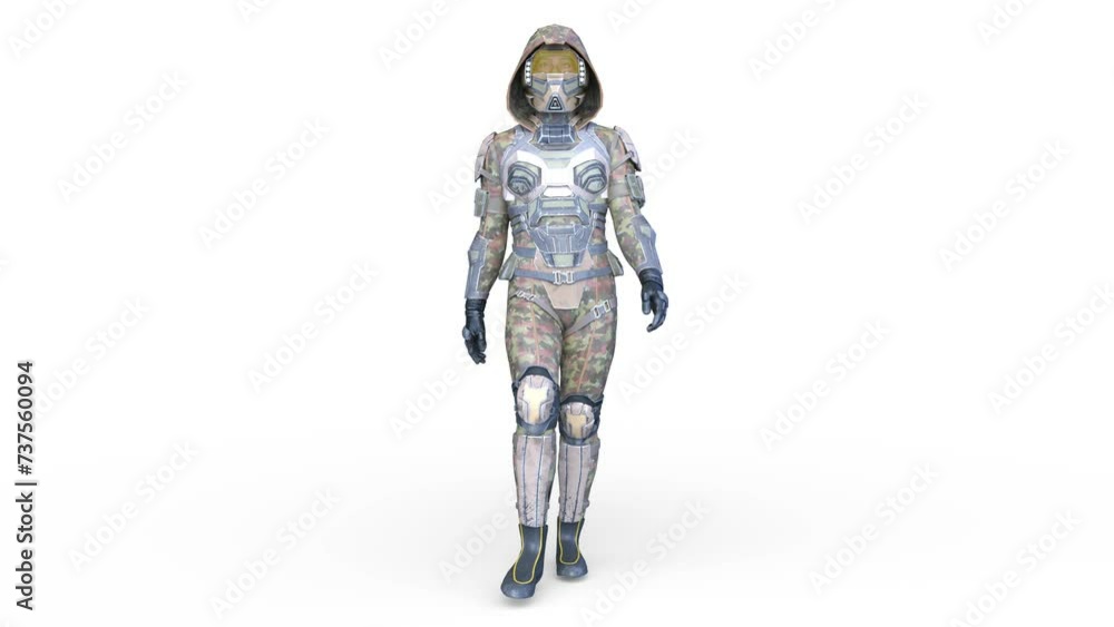 歩くサイバーマン 3DCGレンダリング 歩くサイバーマン 3DCGレンダリング